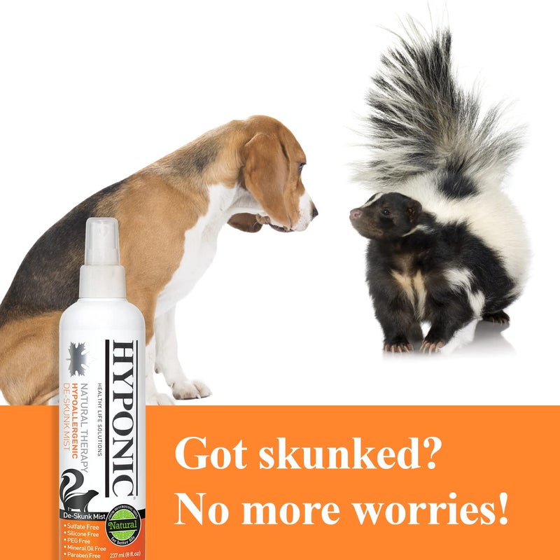 HYPONIC Hypoallergenic Premium De-Skunk Mist 8.01 oz for All Pets - Safe, Non-Toxic Skunk Odor Remover - Image 3